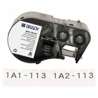 Continuous wraparound label roll cartridge for wire and cable identification. Vinyl white matte material, 3/4 in x 25 ft, suitable for 20 AWG to 8 AWG wire gauge. Compatible with M410 printer series, requires R4300 ribbon