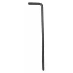 This L-shaped hex key has a 7/64 in SAE tip size and a long length for extended reach. Made from alloy steel with a black oxide finish, it includes 2 tips. Used for tightening or loosening hex socket screws and bolts in maintenance and repair tasks.
