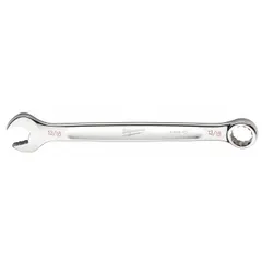 This SAE 12-point combination wrench features a 13/16 in head size and is constructed from chrome vanadium steel with a chrome finish. It is used for tightening and loosening hex fasteners in automotive, mechanical, and industrial maintenance applications.