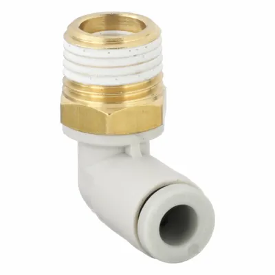 SMC KQ2L04-01AS Push-to-Connect x BSPT Elbow Fitting - Polybutylene & Brass Tube Fittings