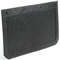 These rubber mud flaps mount on the rear of trucks, trailers, or heavy equipment to reduce road spray and debris. Each pair measures 14 inches in height, 24 inches in width, and 1/4 inch in thickness. Color is black