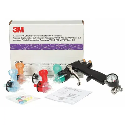 3M Conventional Spray Gun Kit: HVLP, 1/2 in to 12 in, 1/4 in Air Inlet Size - HVLP Spray Guns