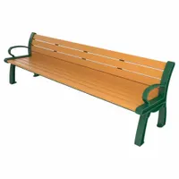 This outdoor bench from the Heritage series features a vandal-resistant resinwood construction with a Cedar seat and Green frame. It measures 96 inches in overall length and 30 inches in overall height. Suitable for public parks, campuses, and commercial spaces requiring durable, low-maintenance seating