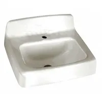 AMERICAN STANDARD Bathroom Sink: Regalyn™, White, Enameled Cast Iron, 20 in Overall Lg, Single Hole (MPN 4869001.020)
