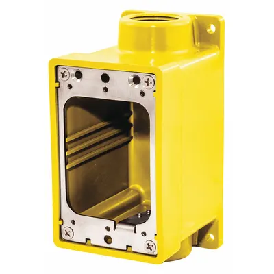 HUBBELL Weatherproof Electrical Box: Thermoplastic, Rectangular, 1 Gangs, 3/4 in Hub Size - PVC & Non-Metallic Weatherproof Electrical Boxes