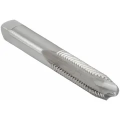 This spiral-point tap is designed for threading through holes in ferrous and non-ferrous materials. It features H7 tolerance, plug chamfer, 2 flutes, and is made from high speed steel. Suitable for general-purpose tapping in production and maintenance applications.