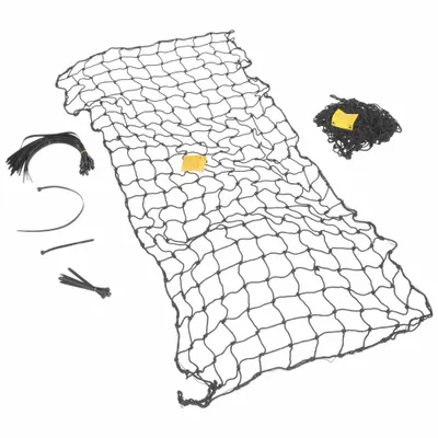 VESTIL PRN-123-8 Nylon Pallet Rack Netting, 123 x 96 in, Black