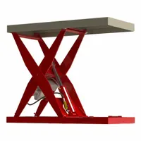 This fixed-top electric lift table from SOUTHWORTH has a 550 lb load capacity and a maximum lifting height of 31 1/2 in. It operates on 115V AC power and uses a hydraulic lifting mechanism. Suitable for ergonomic positioning of materials in industrial workstations, assembly lines, and warehouses