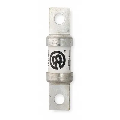 BUSSMANN Semiconductor Fuse: FWH Series, Fast-Acting, 70 A, 500 V AC, 500 V DC DC Volt Rating - Fast-Acting Bolt-On Fuses