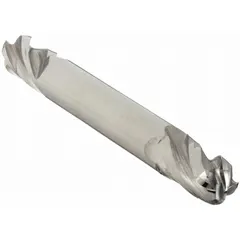 Double-end carbide ball end mill with 7/32" mill diameter, 1/2" length of cut, and 2-1/2" overall length. Features 4 flutes for efficient chip evacuation. Suitable for contouring, slotting, and profiling in mold and die work and general machining on ferrous and non-ferrous materials.