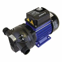 This GRACO pump is designed for transferring diesel exhaust fluid (DEF) from drums. It operates on 120 V AC and delivers a maximum flow rate of 9 gpm. This pump-only kit does not include a meter.