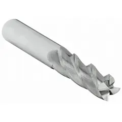 Carbide square end mill with 1/2" diameter, 4 flutes, 1-1/2" length of cut, and 4" overall length. Designed for general-purpose milling of metals, plastics, and composites. Suitable for creating flat surfaces, slots, and shoulders in tool and die making, mold manufacturing, and production machining.