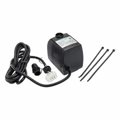 Plastic replacement pump designed for water circulation in PORTACOOL Jetstream 230 portable evaporative coolers. Direct-fit component for maintaining proper water flow over cooling pads in evaporative cooling systems.