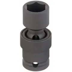 This 1/2" drive SAE flex impact socket features a 6-point design and standard length. The black phosphate finish provides corrosion resistance. It is not tether capable. Suitable for use with impact wrenches on SAE fasteners in automotive and industrial settings.