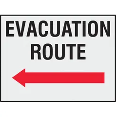 This 8-pack of adhesive-mount evacuation route signs is designed for marking egress paths in indoor environments. The signs feature a non-retroreflective finish and do not glow in the dark, making them suitable for well-lit areas where clear directional guidance is needed. Installation is straightforward with adhesive backing.