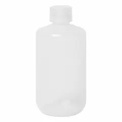 Polypropylene Narrow Mouth Round Lab Bottle, 250 mL, 8 fl oz, Colorless, Unlined Closure Included