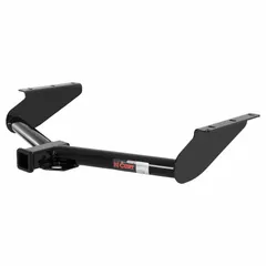 This Class III hitch is designed for the Jeep Liberty, with a 5,000 lb gross trailer weight capacity and 5,000 lb gross vehicle weight capacity. It is constructed from powder-coated carbon steel and requires no drilling for installation. Suitable for towing trailers, boats, or campers.