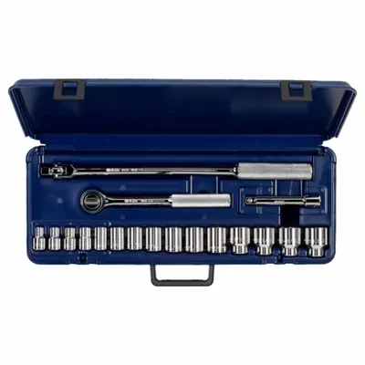WRIGHT Socket Set: 1/2 in Drive, 18 Piece, 6-Point, SAE - SAE Socket Sets with Drive Tools