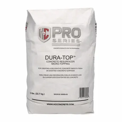 H&C Dura-Top Concrete Resurfacer, Cement, Gray, 50 lb Bag - Concrete Resurfacers