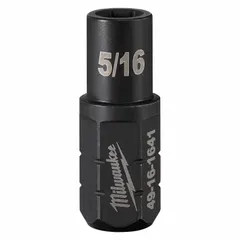 This 5/16 in impact socket features a 6-point, short design with a 1 41/64 in overall length. It is used with impact wrenches for fastening and loosening hex fasteners in automotive, construction, and industrial maintenance applications.