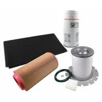 This maintenance kit is designed for rotary screw air compressors, specifically the CPD 75 model. It includes essential replacement components for scheduled servicing to support continued operation in industrial settings such as manufacturing and assembly facilities