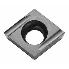 This diamond indexable turning insert is used for precision machining of non-ferrous materials such as aluminum alloys, copper, and plastics. It is suitable for finishing operations requiring tight tolerances and superior surface finishes.