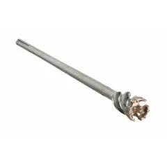 This SDS-Max deep-hole drill bit is designed for use with a rotary hammer to create deep holes in concrete and masonry. With a 1-3/4 in diameter, 20 in maximum drilling depth, and 22 in overall length, it is suited for pilot holes for core drilling or drilling through thick structural materials.