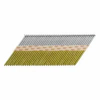 Collated framing nail with Pro Head, smooth shank, and diamond point. Made of steel, 3 1/4 in overall length. Tape collation in a 2,500-count pack. Used for framing, sheathing, and truss assembly in construction and woodworking