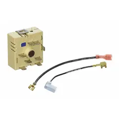 This surface element switch controls power to the heating element on an oven or range, enabling selection of cooking temperatures. It is a replacement part for compatible Whirlpool appliances.