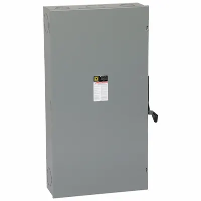 SQUARE D Safety Switch: Fusible, 400 A, Single Phase, 240V AC, Galvanized Steel - Fusible Safety Switches
