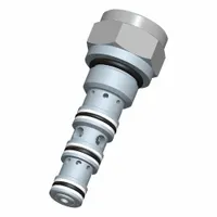 Screw-in flow control cartridge valve with screwdriver adjustment. Designed for C08-40 valve cavity size. Constructed with steel body and nitrile seals. Used in hydraulic systems to regulate fluid flow in mobile and industrial equipment