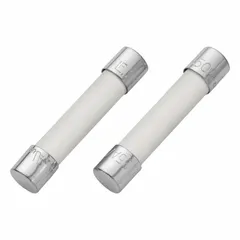 Time-delay axial-leaded fuse rated 25 A at 500 V AC. Non-indicating design. Suitable for overcurrent protection in circuits with inductive loads such as motors and transformers where temporary inrush currents occur.