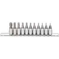 WESTWARD Socket Bit Set: 1 - 25 Pieces, 1/4 in Drive Size, 11 Pieces, 1 37/64 in Overall Lg, SAE (MPN 54TL79)