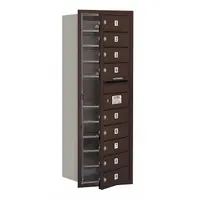 Mailbox: 4C, 9 Doors, Horizontal, 41 3/8 in H x 17 in W x 16 1/2 in D, Recessed Mounting, Lockable (MPN 3711S-09ZFU)