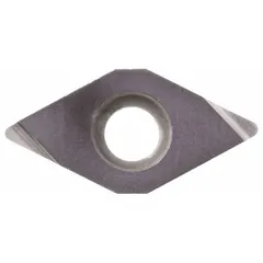 Diamond indexable turning insert for precision machining of non-ferrous materials. Used in finishing operations requiring tight tolerances and superior surface finish. Suitable for aluminum alloys, copper, and plastics.