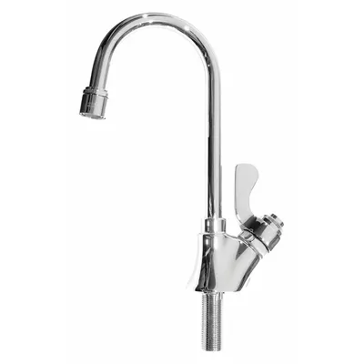 HAWS Spout: LF, Gooseneck, Std Spout, Brass, Polished Chrome, 0.5 gpm Flow Rate - Gooseneck Faucet Spouts