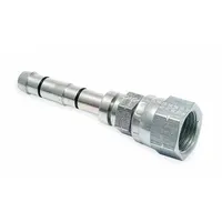 This AEROQUIP 45° flare fitting is designed for R12 refrigerant systems. It features a 10 dash size and a 0.5 in hose inside diameter, suitable for connecting hoses in HVAC applications