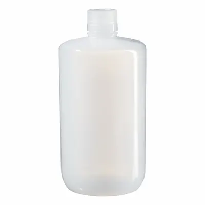 NALGENE Storage Bottle: LDPE, 0.5 gal, 2 L, Natural, 38-430 mm Screw Closure Size - LDPE Narrow Mouth Round Lab Bottles
