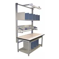 Workstation: 750 lb Wt Capacity, 30 in Min Tabletop Ht, 36 in Max Tabletop Ht, Laminate, Gray (MPN BIB8)