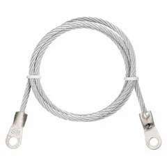 This terminated bonding and grounding wire is 10 ft long with a carbon steel conductor. It includes two terminals with a 1/4 in eyelet hole and a 1/4 in terminal screw size. Used to provide a safe electrical path between equipment and earth, preventing static buildup and shock hazards.