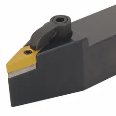Indexable thread turning tool holder for lathes and CNC machines. Accepts carbide inserts for external and internal threading operations. Enables quick insert changes without tool height reset.