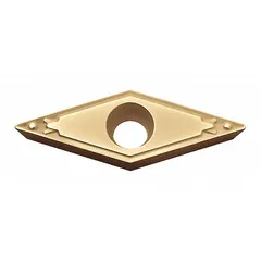 Diamond indexable turning insert for precision turning and finishing of non-ferrous materials, ceramics, and composites. The diamond cutting edge provides wear resistance in high-speed machining applications.