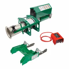 Chain-mount cable puller for pulling heavy electrical cables through conduit or trays in commercial and utility settings. Delivers up to 10,000 lbf peak force and 6,500 lbf continuous force. Operates on 120V AC power.