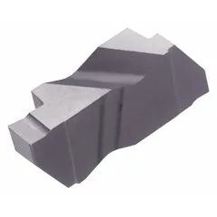 Carbide insert for grooving, parting, and turning operations. Used with compatible tool holders to produce precise grooves and surface finishes in metalworking applications.