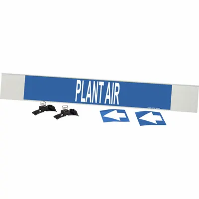 BRADY Plant Air Fiberglass Carrier Mounted with Strapping Pipe Marker - Plant Air Fiberglass Carrier Mounted with Strapping Pipe Markers