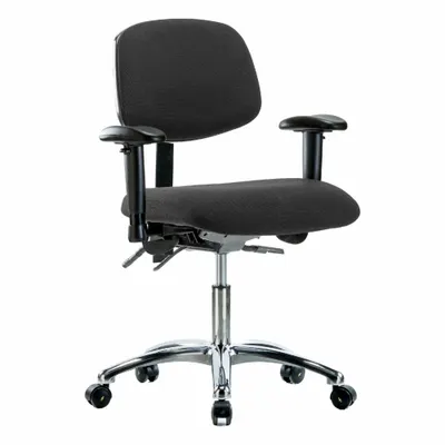 OEM Fabric ESD Chair with Arms, Adjustable Height 19-24 in, Aluminum Base - Fabric ESD Chairs