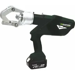 Bare-tool cordless crimper powered by the Makita 18V LXT platform. Features a dieless, latching head that accepts copper and aluminum conductors from 6 AWG to 1000 kcmil. Suitable for crimping large-gauge cable terminations and splices in electrical construction and maintenance.