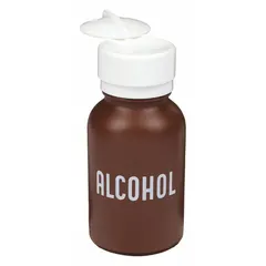 This HDPE dropper bottle has a capacity of 236.58 mL (8 fl oz) and features a brown body with a white closure. The bottle is imprinted with 'IPA' and includes a dropper closure for controlled dispensing. It is non-sterile and not graduated, suitable for dispensing isopropyl alcohol in cleaning and assembly applications.