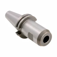 This CAT50 taper end mill holder secures cutting tools in CNC milling machines for precision machining. With a 3/8 in capacity and 4 in projection, it features coolant through-spindle capability to deliver cutting fluid directly to the tool tip, aiding chip evacuation and heat reduction during high-speed operations.