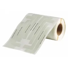 This L-shaped floor marking tape is made of polyester with a thickness of 18.5 mil. It is solid white with no printed legend, measuring 3 inches by 9 inches per piece. Supplied in a pack of 520, it is used to mark corners, boundaries, or hazard zones on floors in industrial and warehouse environments.